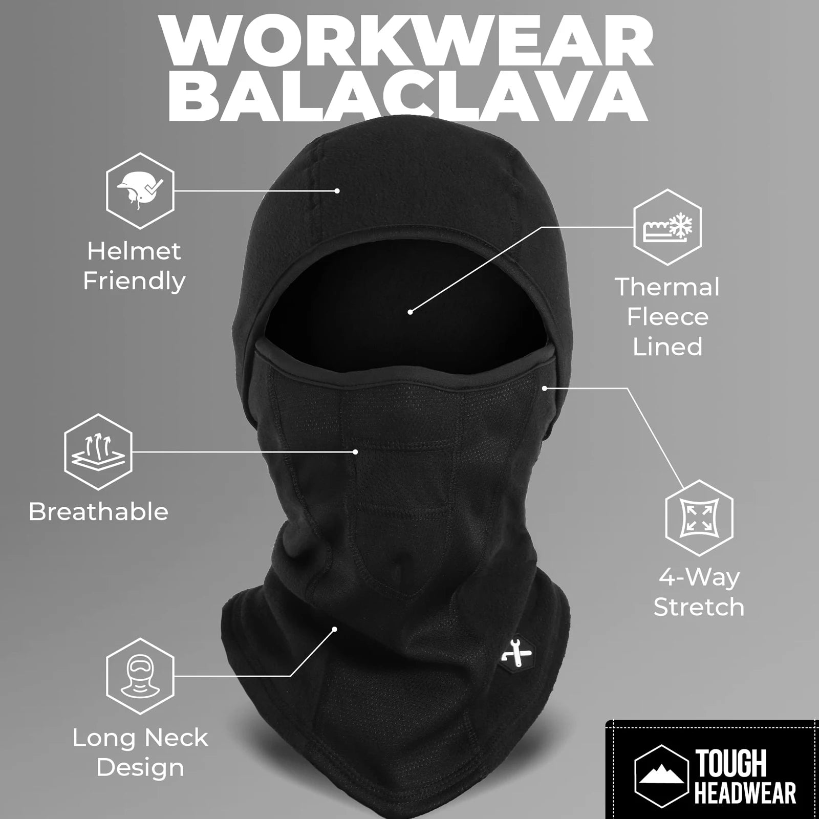Tough Headwear Full Face Mask for Cold Weather,Mens Balaclava Face Warmer