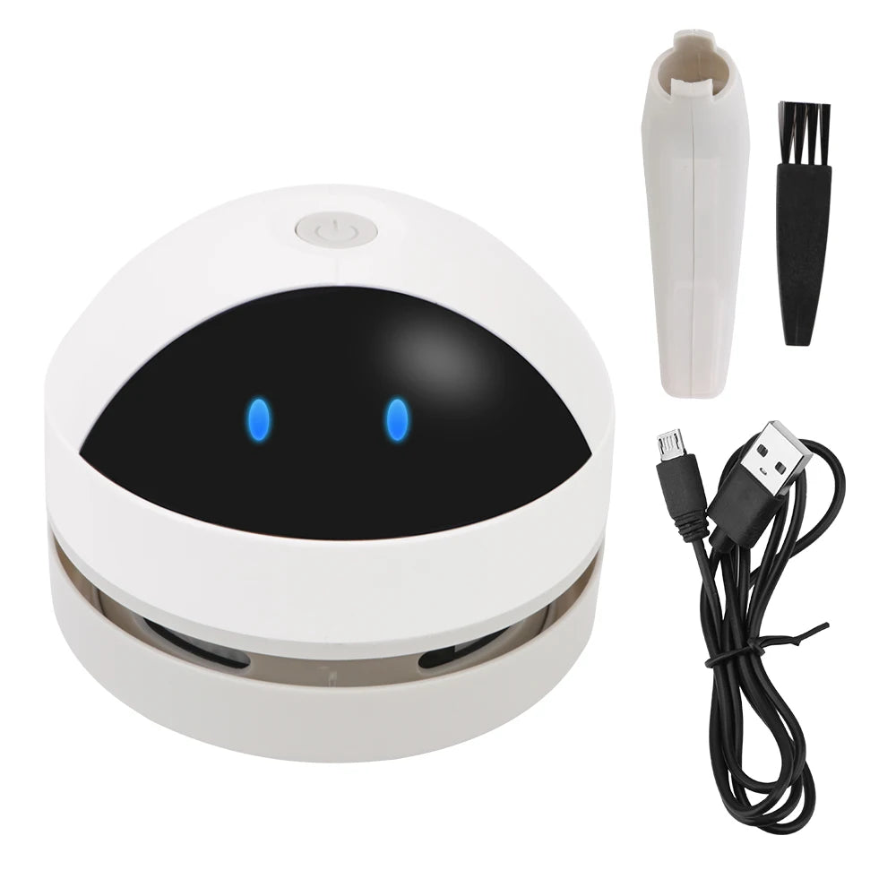 Desk Dust Vacuum With Clean Brush For Home Office Table Sweeper Desktop
