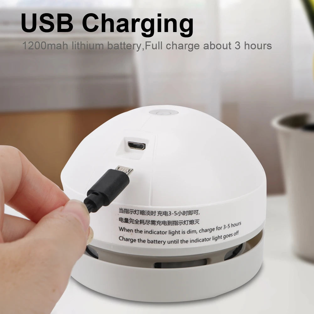 Desk Dust Vacuum With Clean Brush For Home Office Table Sweeper Desktop