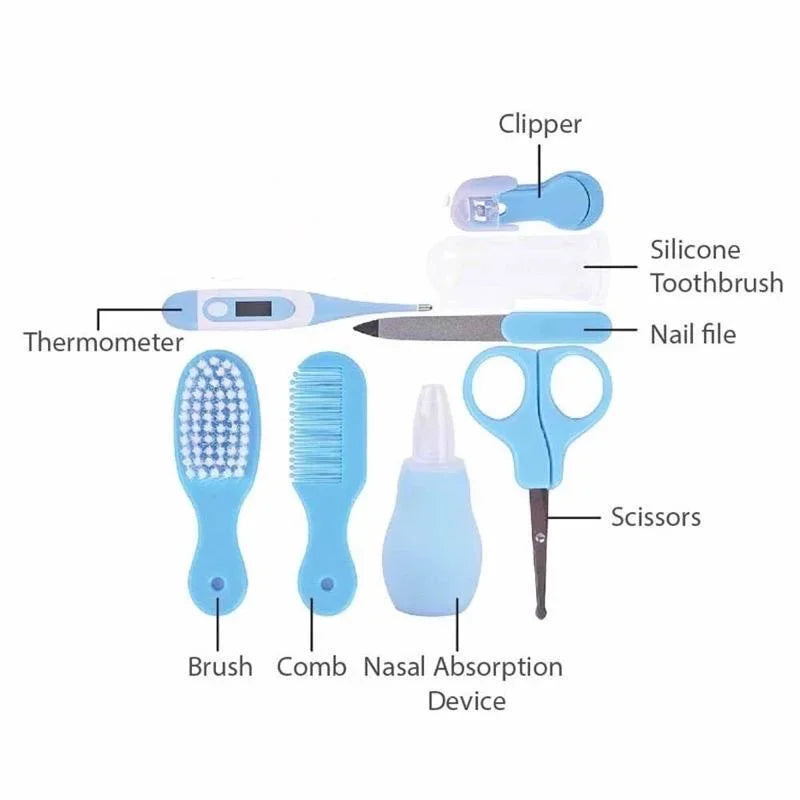 Baby Care Kit (8PCS) - Hospital-Grade Nail Clippers, Soft Brush, Safety Nasal