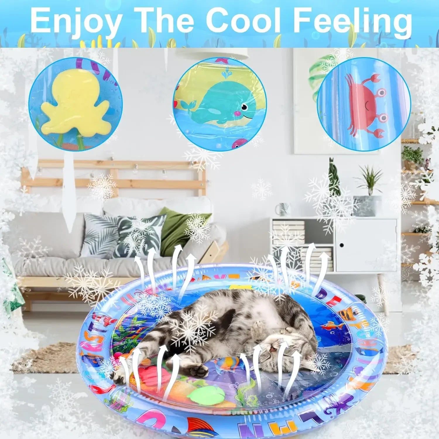 Pet Water Sensory Play Mat for Cats and Dogs Thickened Cooling Pad Interactive