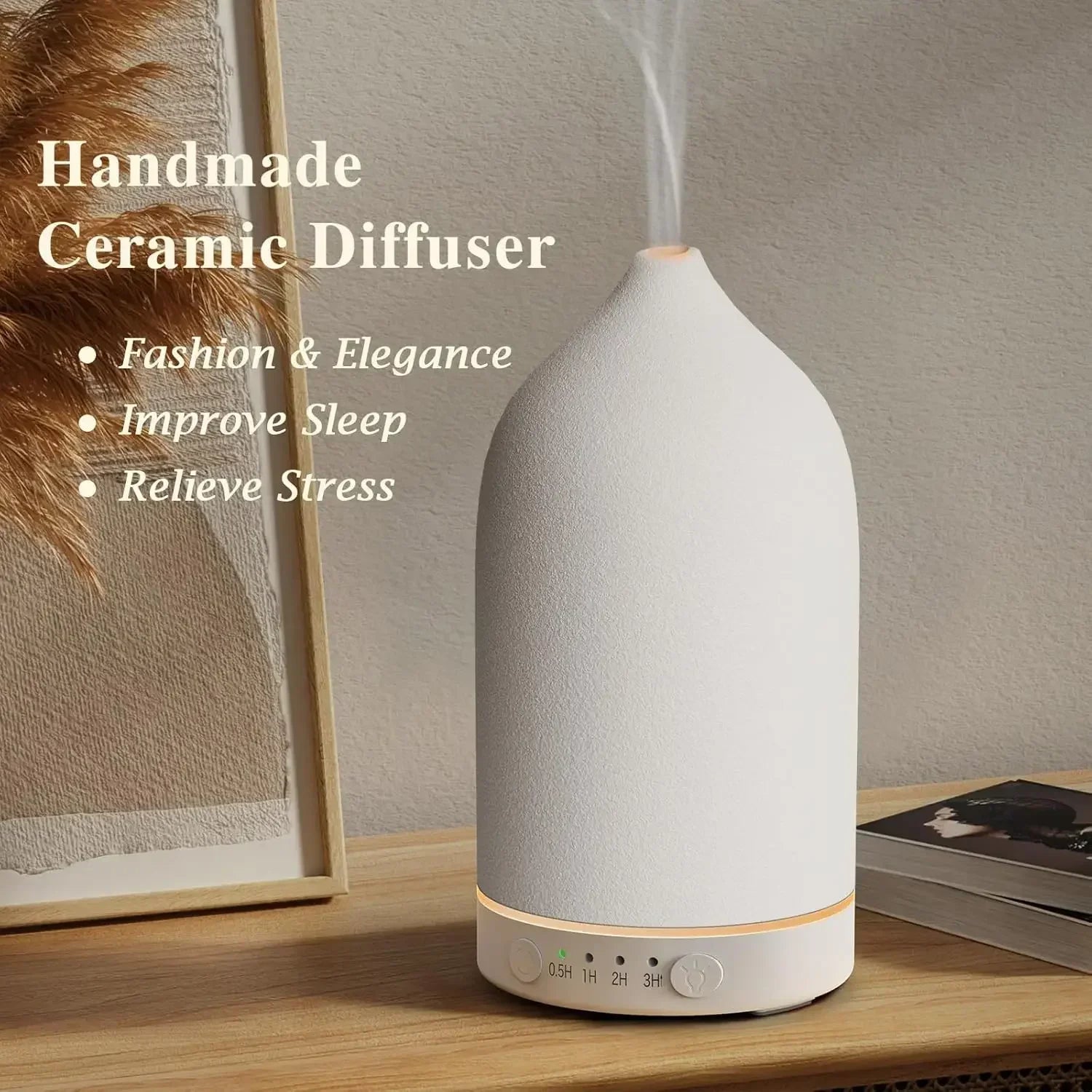 Essential Oil Diffuser 100ml Ceramic Ultrasonic Aroma  Diffuser Humidifier