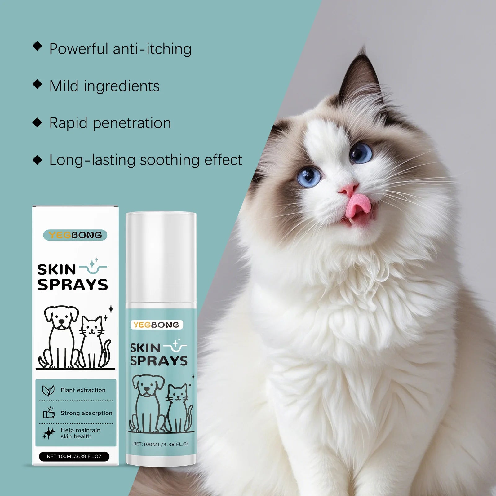 Pet Skin Care Spray Relieve Itching Reduce Redness Antipruritic Improve