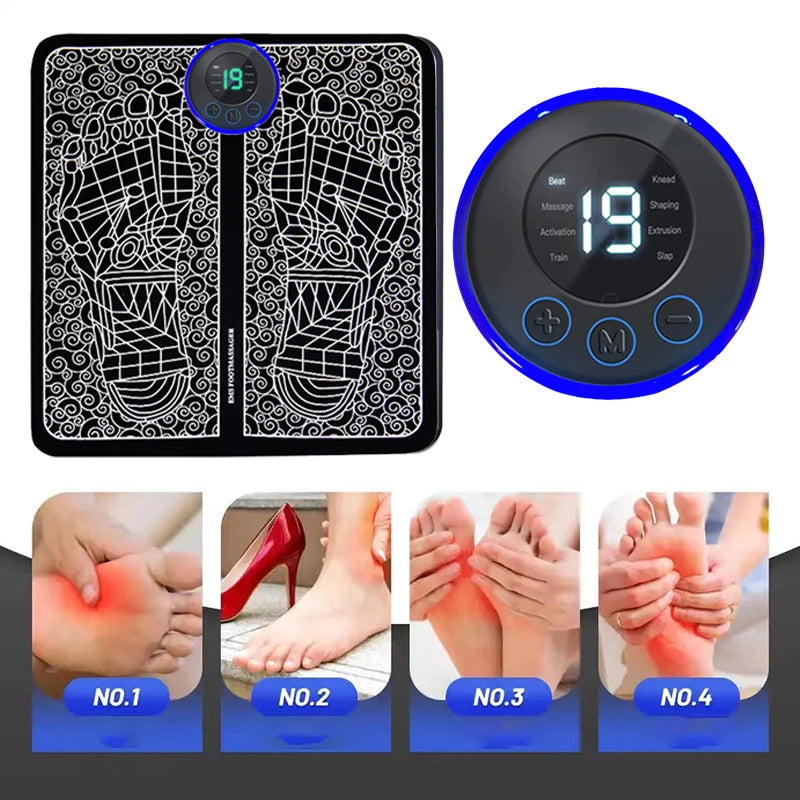 Foot Massager Foldable Portable Electric Massage Pad with Multiple Gear