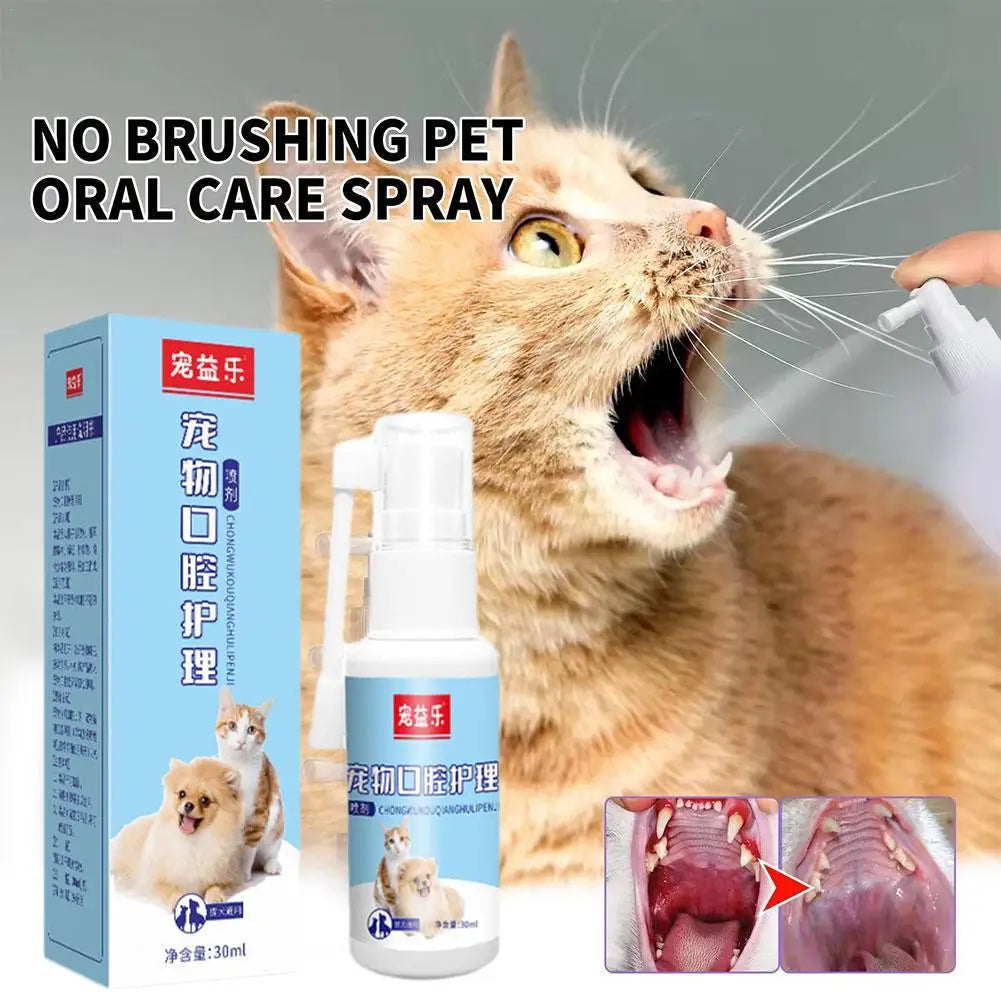 Pet Oral Care Spray for Cat Dog Instant Pet Fresh Breath Dental Care Teeth