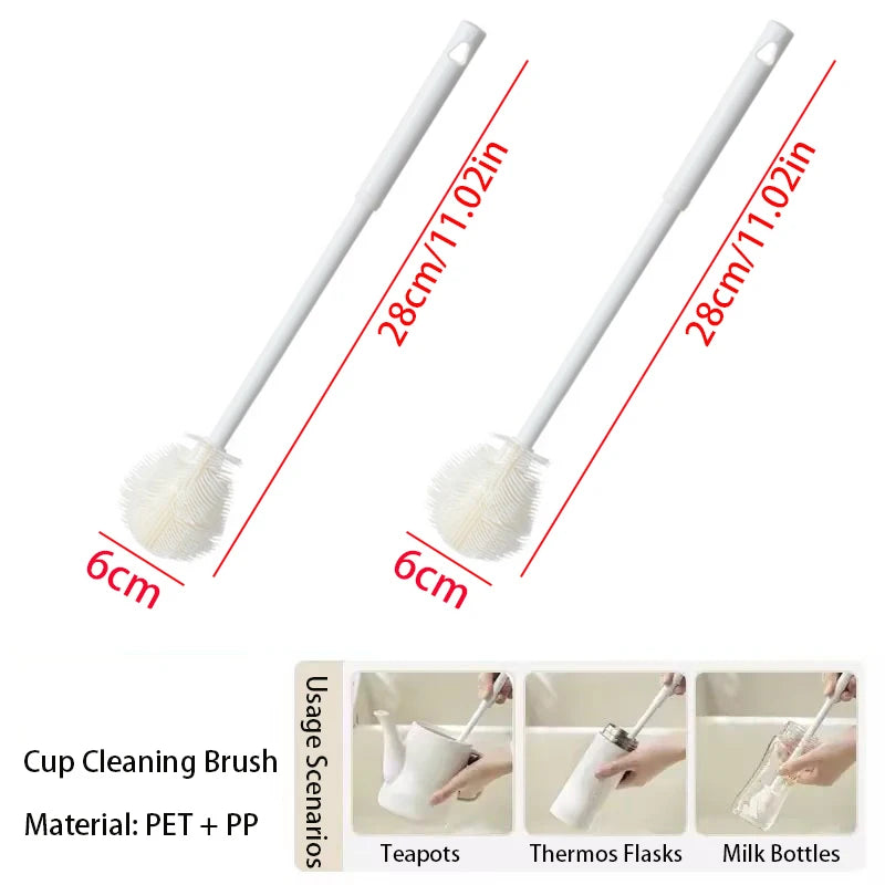 Long Handle Cup Brush,Kitchen Glass Bottle Cleaning Brush,Milk Bottle Tea Cup