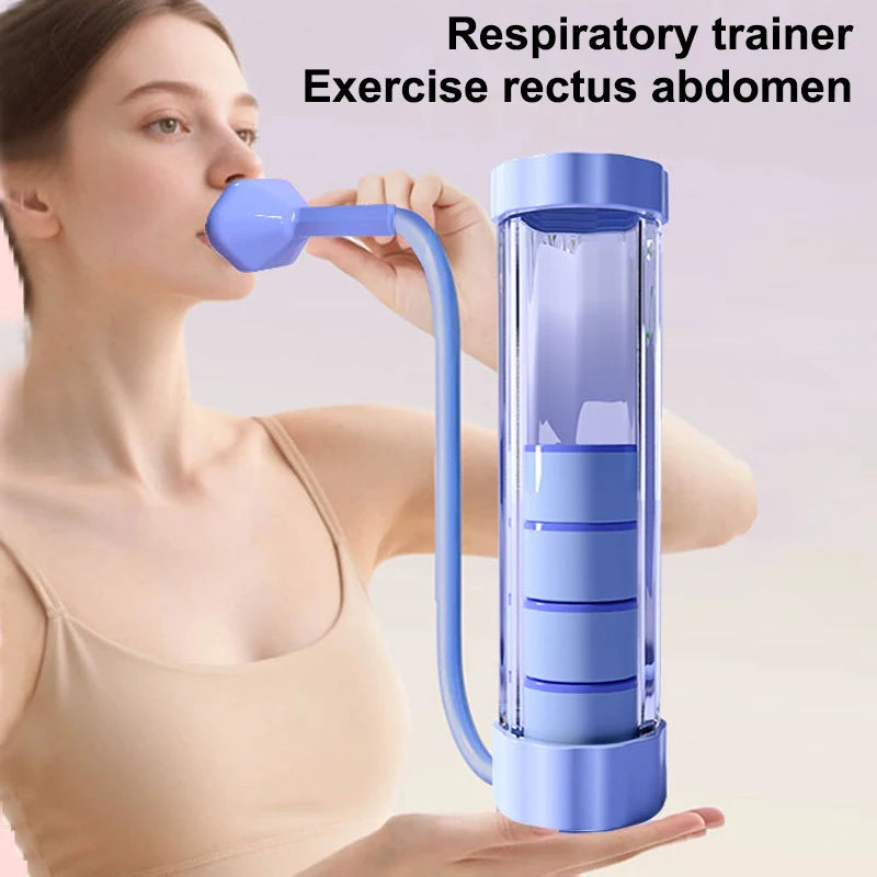 1 Set Breathing Exercise Device Abdominal Muscle Trainer Deep Breathing Dumbbell