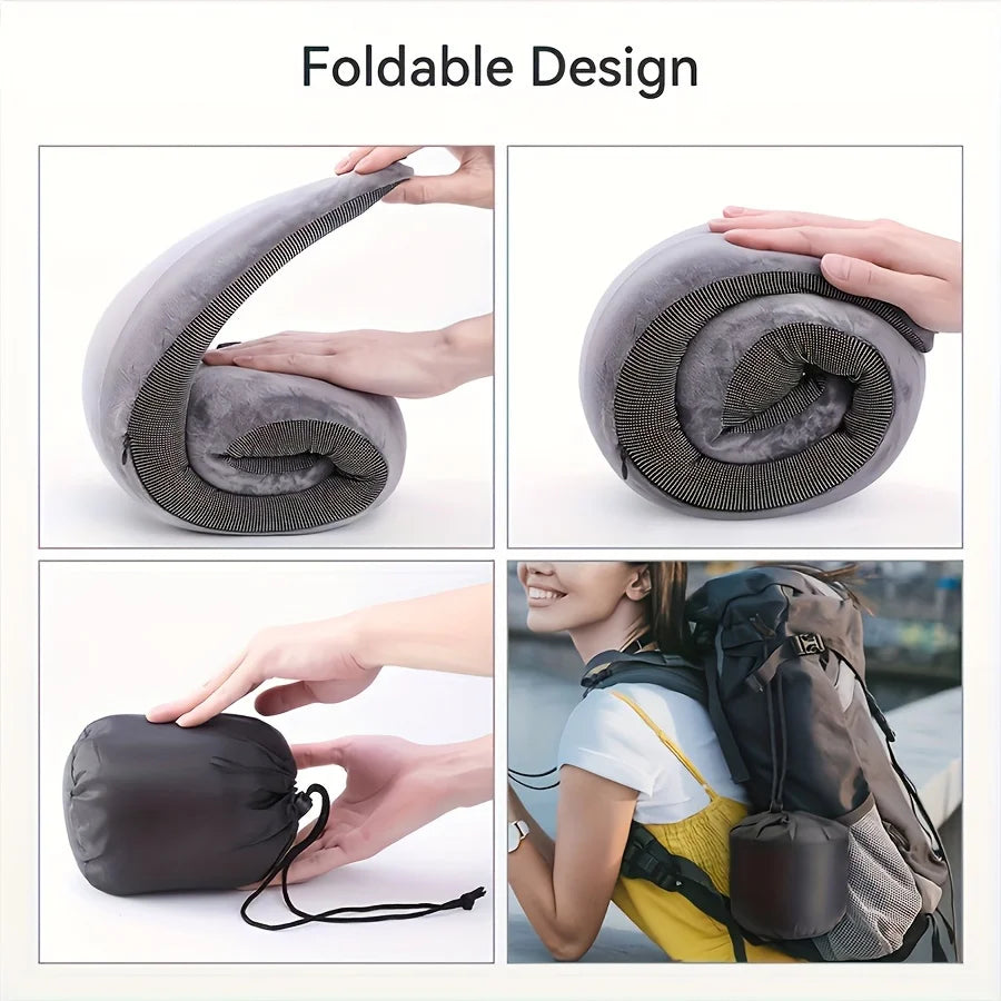 1 comfy memory foam travel pillow with breathable sleeve, machine washable