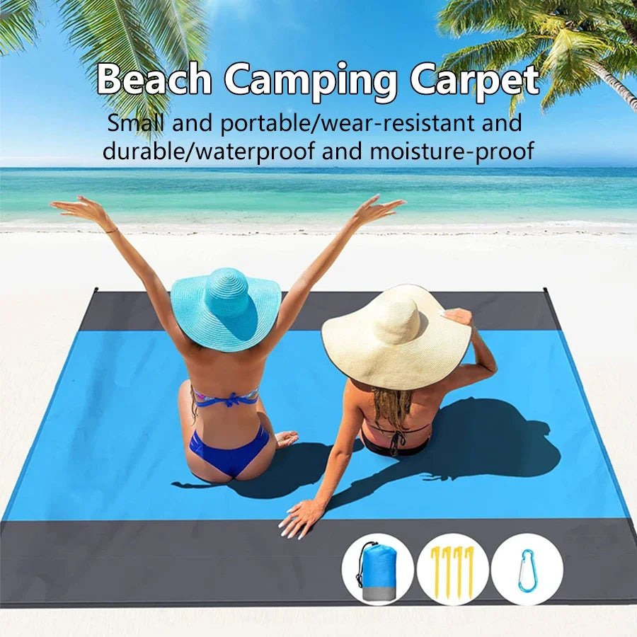 Portable Beach Blanket 200*210cm Sandproof Beach Mat Waterproof Quick