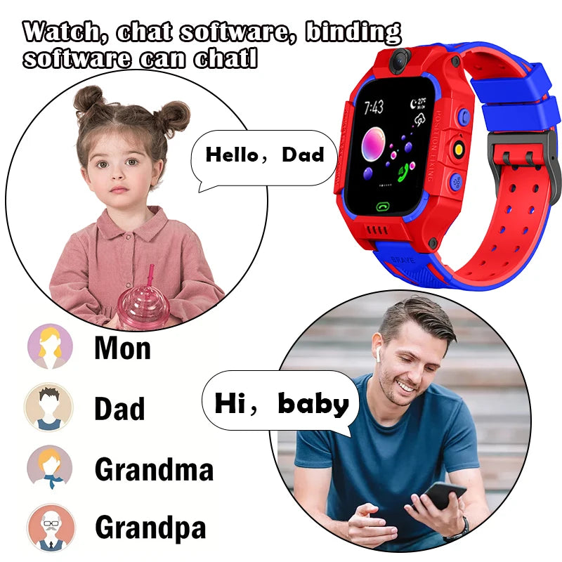 Children's Smart Watch Girl Boy-Smart Watch Children's Watch Age 4-12 Years
