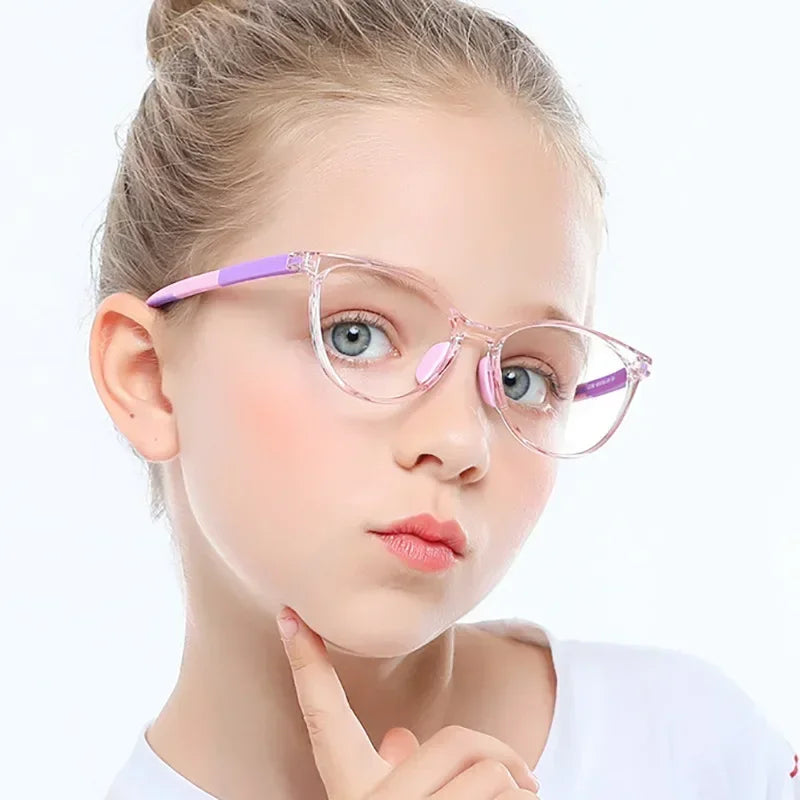 Blue Light Blocking Glasses for Kids Computer Glasses TR90 Frame Clear Lens