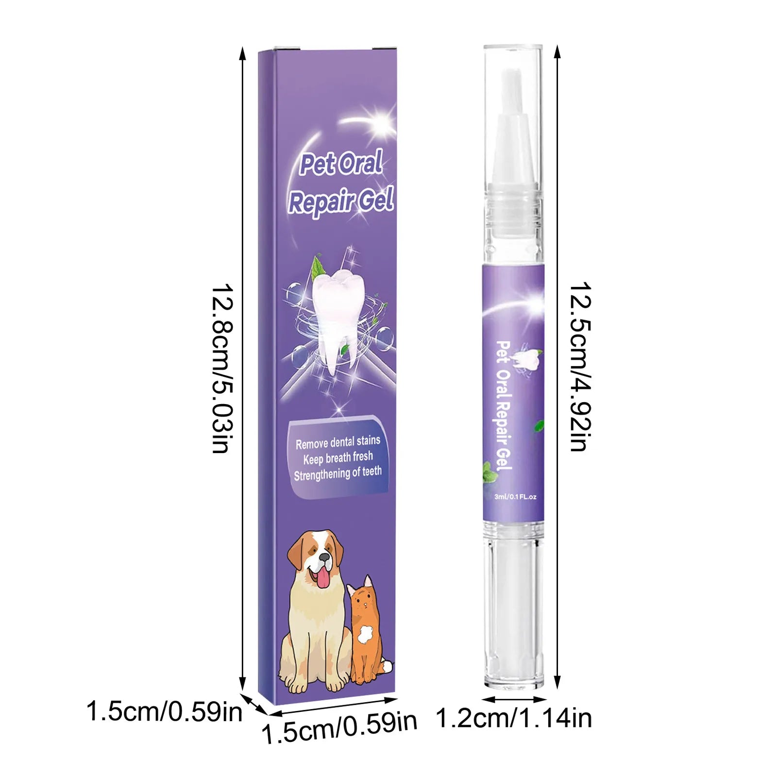 3ml Pet Oral Gel Cleaning Dog Cat Teeth, Bad Breath, For Tartar, No Need To Brush