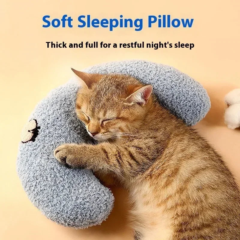 Pet Calming Pillow Comfortable Cute U Shaped Pet Cat Little Pillows Skin-Friendly
