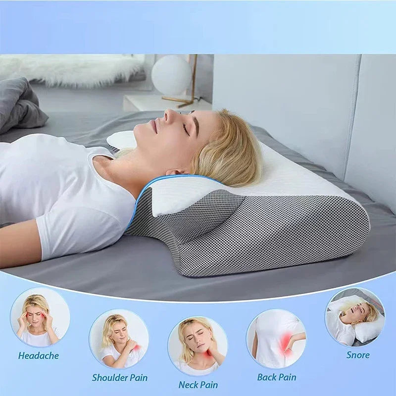 New 2 in 1 Ergonomic Memory Foam pillow Help Sleep,Protect The Neck
