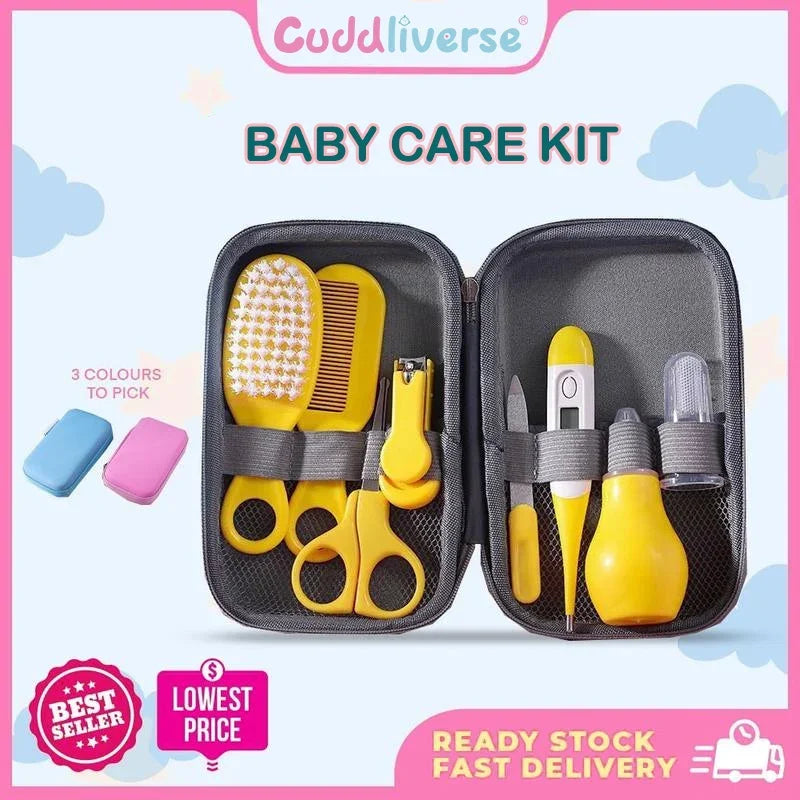Baby Care Kit (8PCS) - Hospital-Grade Nail Clippers, Soft Brush, Safety Nasal