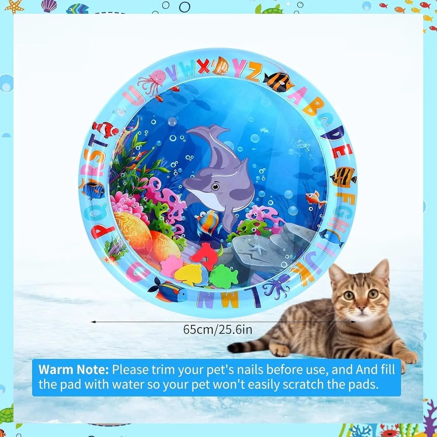 Pet Water Sensory Play Mat for Cats and Dogs Thickened Cooling Pad Interactive