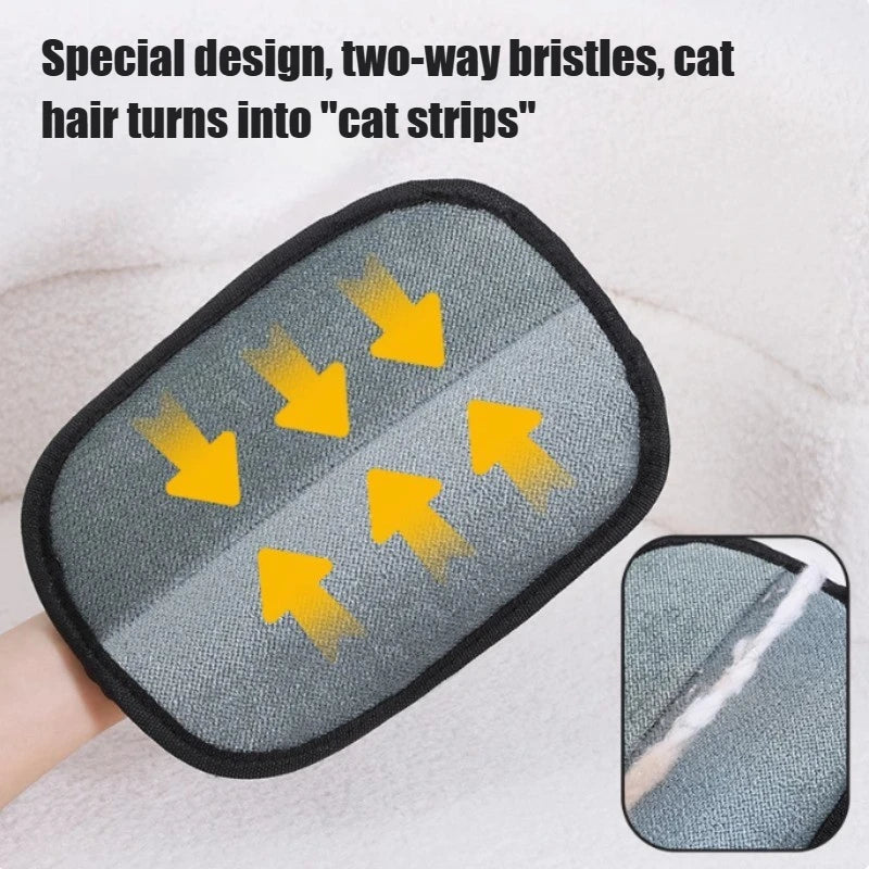 Pet Hair Removal Tools, Reusable Anti-static Gloves, Double-sided Pet Care