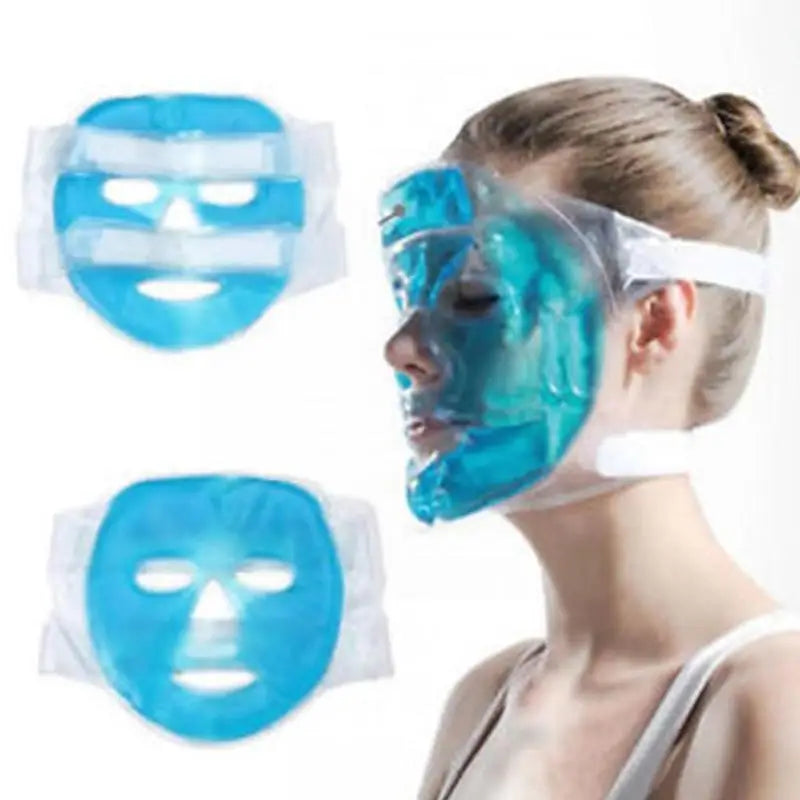 Cold Gel Face Mask Ice Compress Blue Full Face Moisturizing Cold