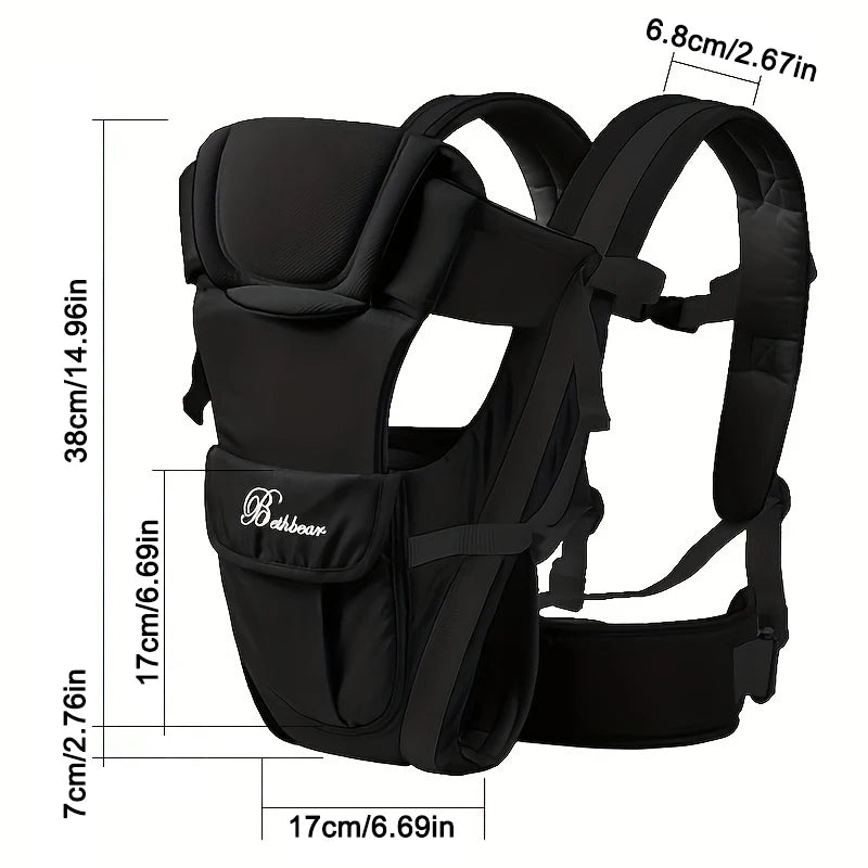 Baby Sling Carrier, 4-in-1 Ergonomic Baby Backpack Carrier, Easily Adjustable Baby