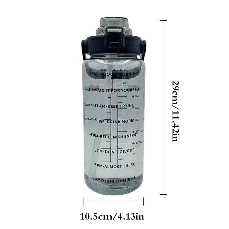 2 Liter Water Bottle with Straw Female Jug Girls Portable Travel bottles Fitness