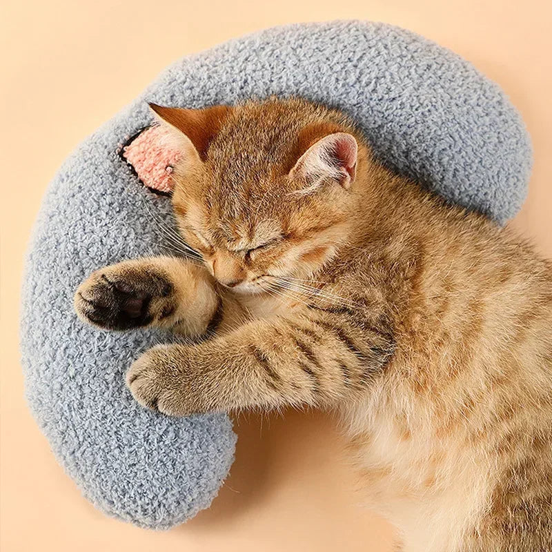 Pet Calming Pillow Comfortable Cute U Shaped Pet Cat Little Pillows Skin-Friendly