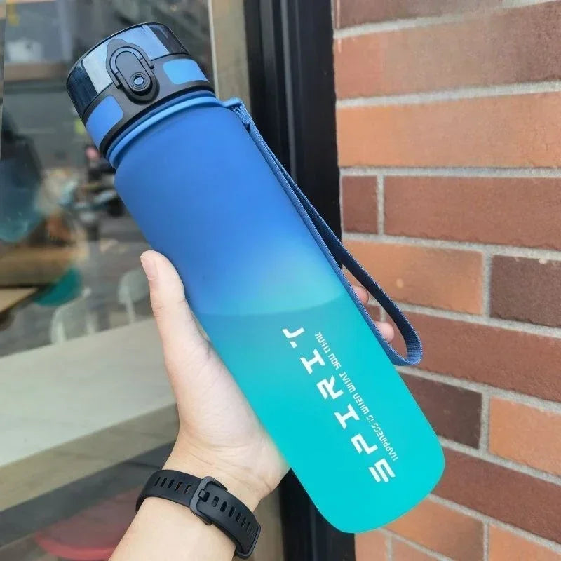1 Liter Large Capacity Sports Water Bottle Leak Proof Colorful Plastic Cup Drinking