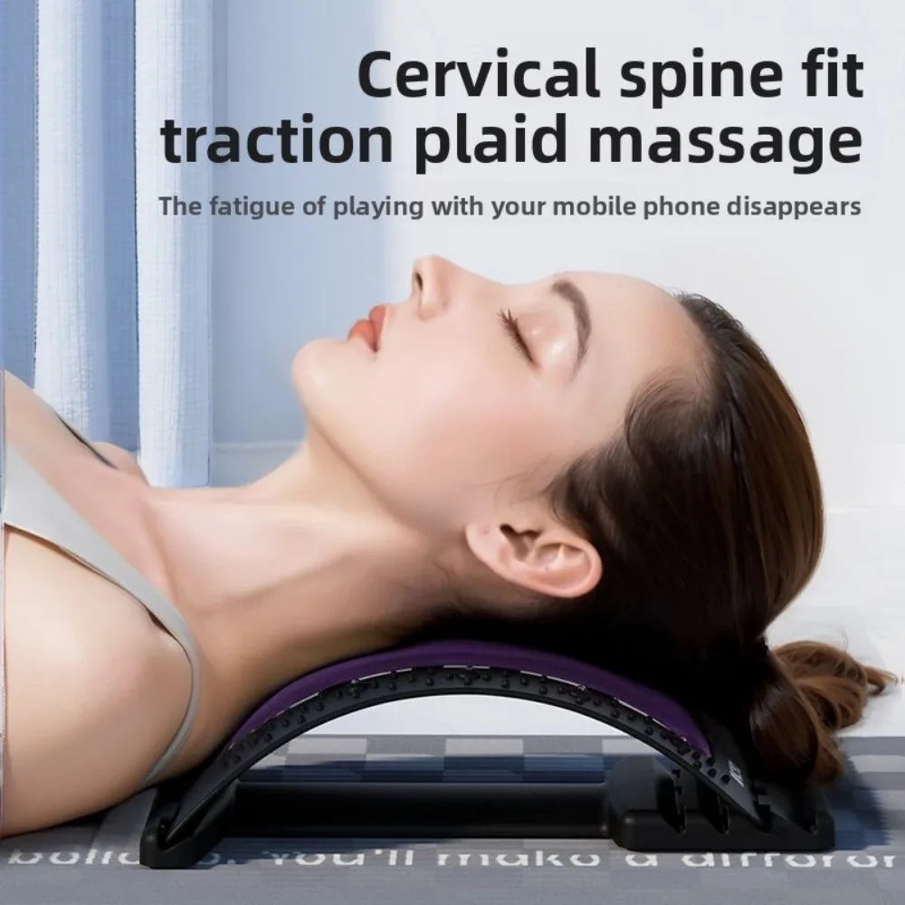 Back Massager Stretch Lumbar Support Relaxation Spine Pain Relief Vertebral