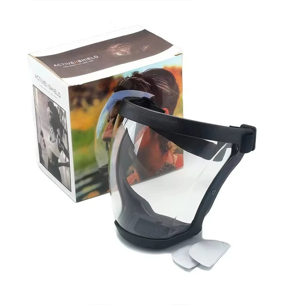 Full-Face Transparent Protection Mask with Adjustable Buckle - Reusable