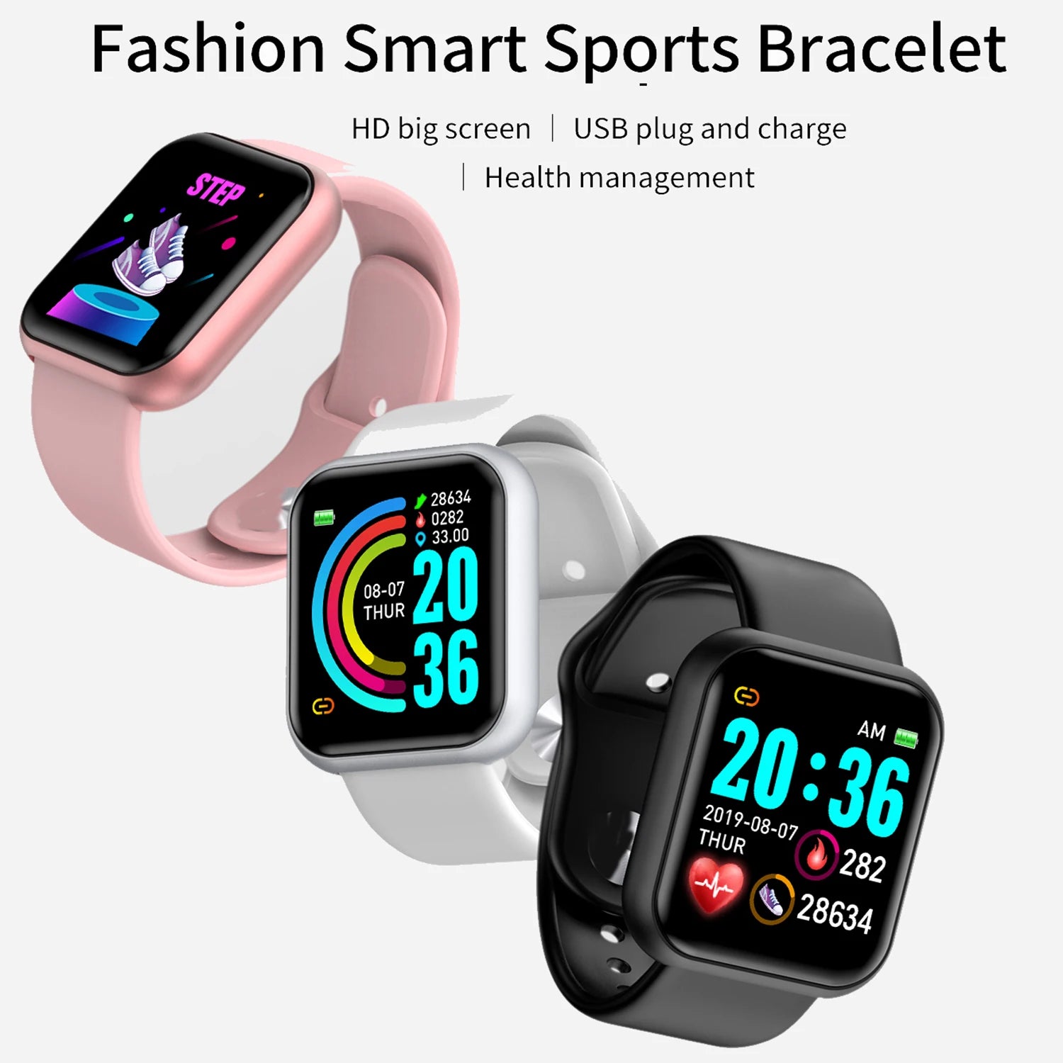 Smart Watch For Women Men Wristwatch Bluetooth Connected Phone Player Music