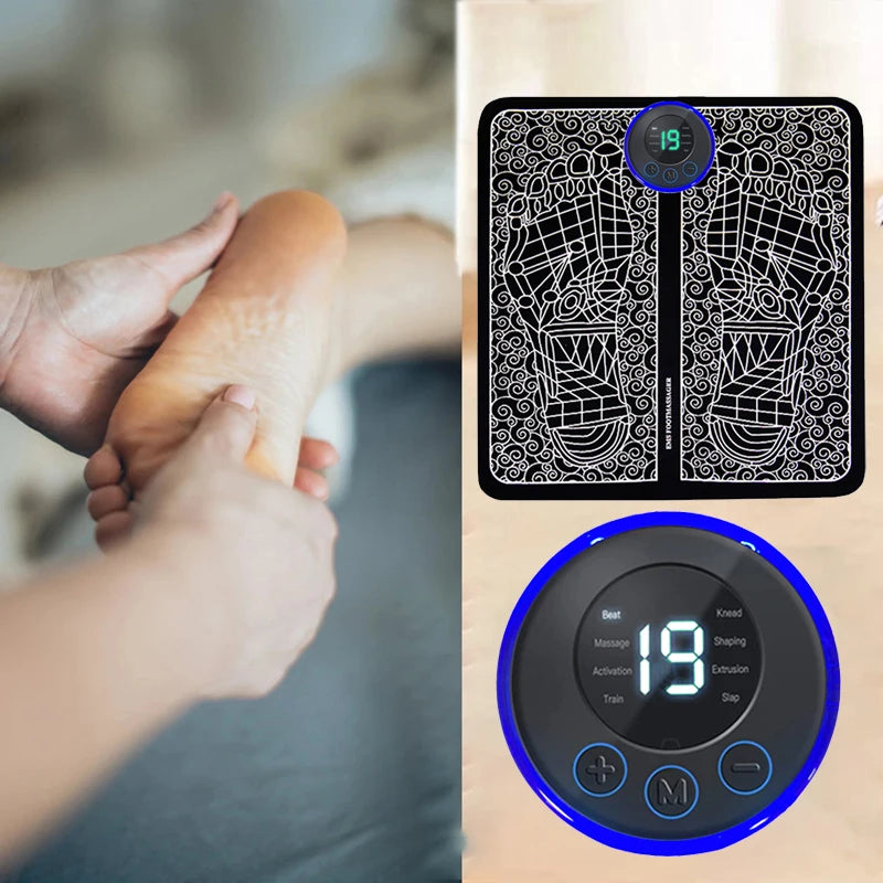 Foot Massager Foldable Portable Electric Massage Pad with Multiple Gear