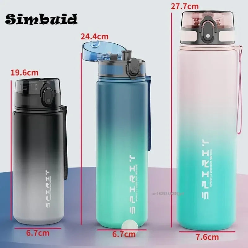 1 Liter Large Capacity Sports Water Bottle Leak Proof Colorful Plastic Cup Drinking