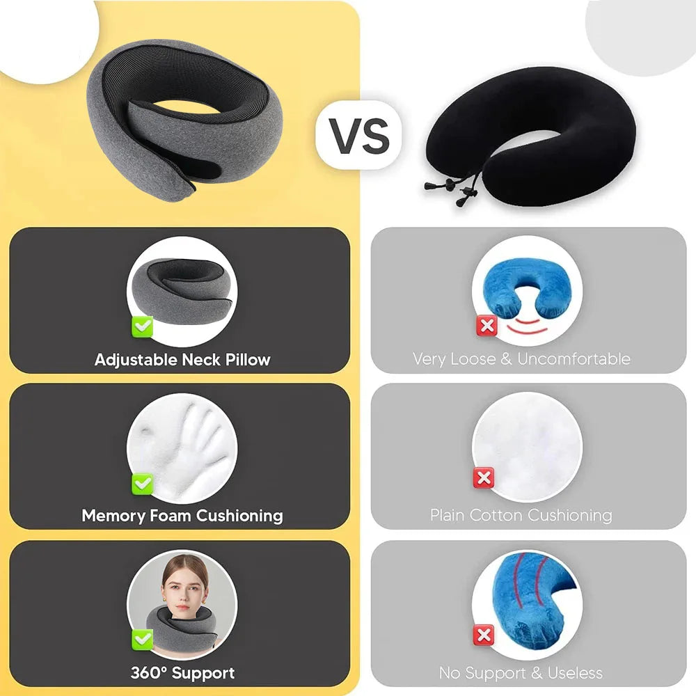Memory Foam Travel Neck Pillow