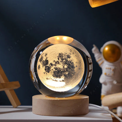 3D Crystal Ball Galaxy Lamp