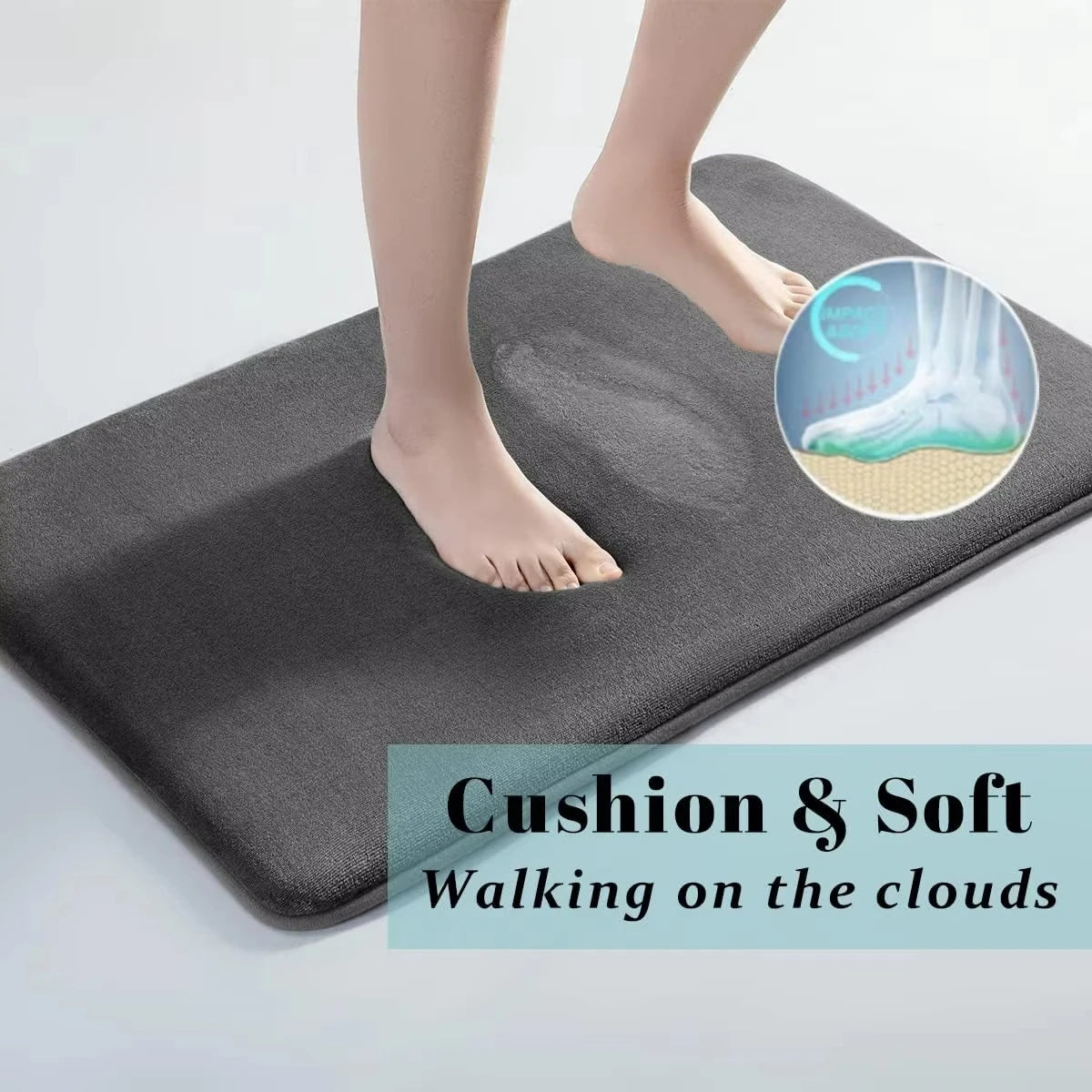 Absorbent Floor Mat Non Slip Bath Mat Anti Slip Coral Velvet Bathroom Floor Mat