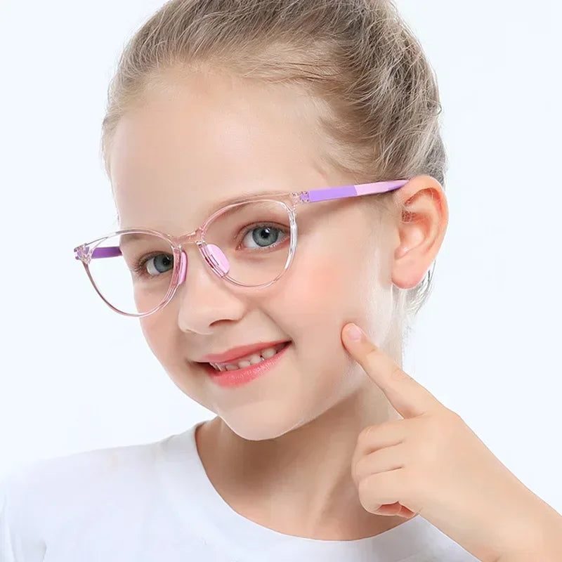 Blue Light Blocking Glasses for Kids Computer Glasses TR90 Frame Clear Lens