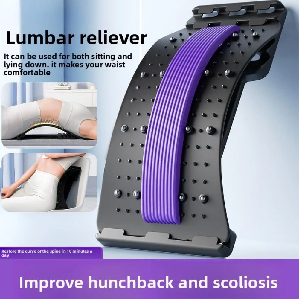 Back Massager Stretch Lumbar Support Relaxation Spine Pain Relief Vertebral