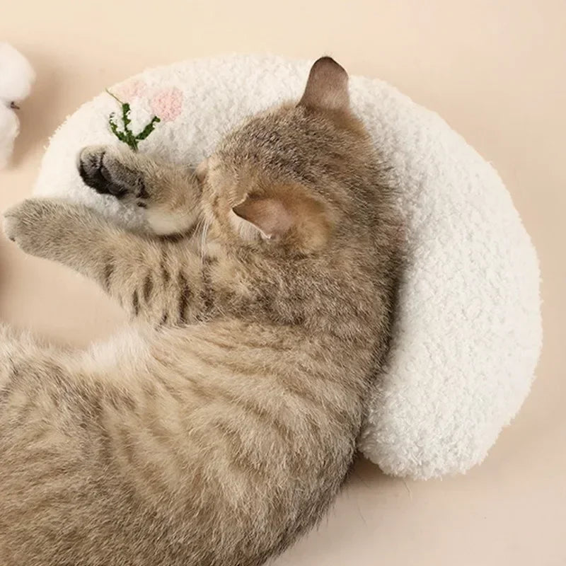Pet Calming Pillow Comfortable Cute U Shaped Pet Cat Little Pillows Skin-Friendly