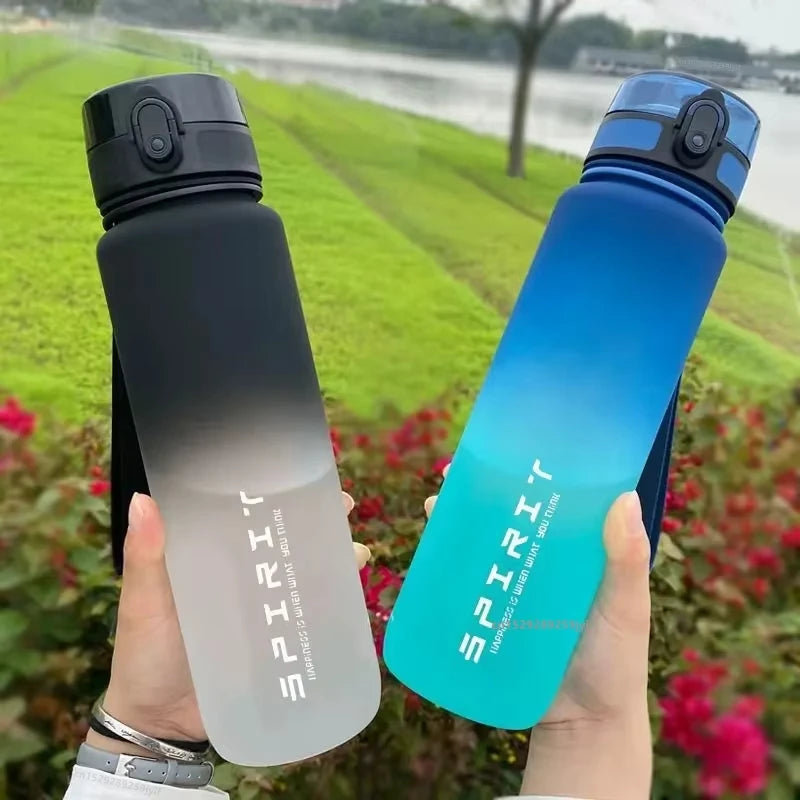 1 Liter Large Capacity Sports Water Bottle Leak Proof Colorful Plastic Cup Drinking