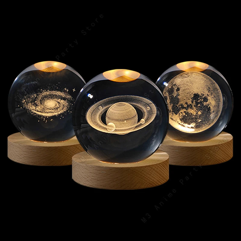 3D Crystal Ball Galaxy Lamp