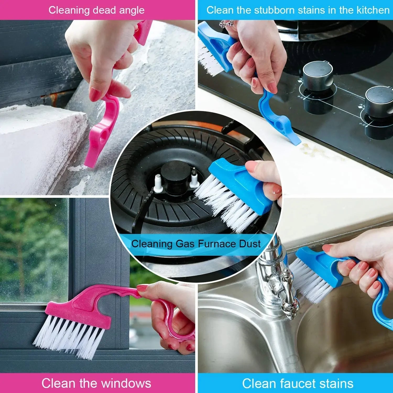 2 In 1 Windows Gap Household Cleaning Brush Flat Mouthed Shovel Useful Things