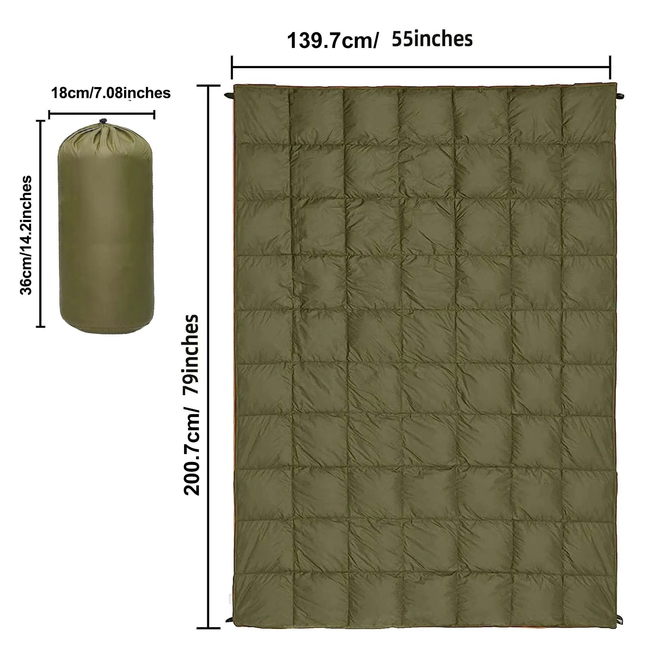 Outdoor Camping Puffy Blanket - Portable, Compact, Comfortable for Camping Adventures