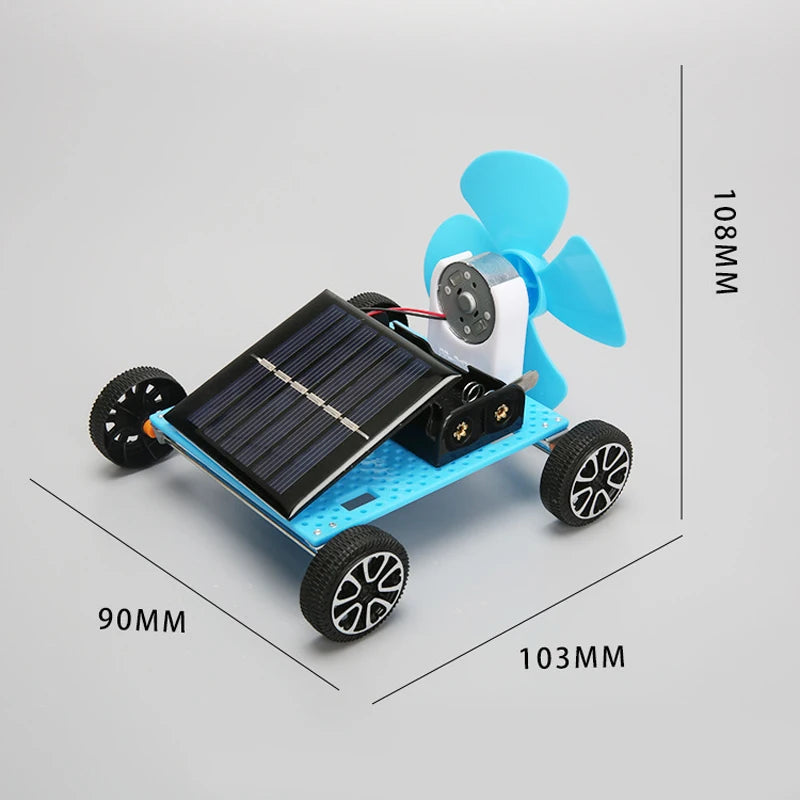 Kids Science Toy Technology Gadget Solar Energy Wind Power Car Physics DIY