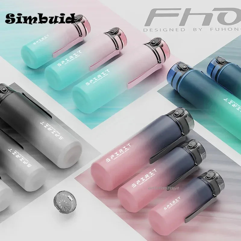 1 Liter Large Capacity Sports Water Bottle Leak Proof Colorful Plastic Cup Drinking