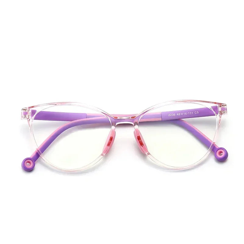 Blue Light Blocking Glasses for Kids Computer Glasses TR90 Frame Clear Lens