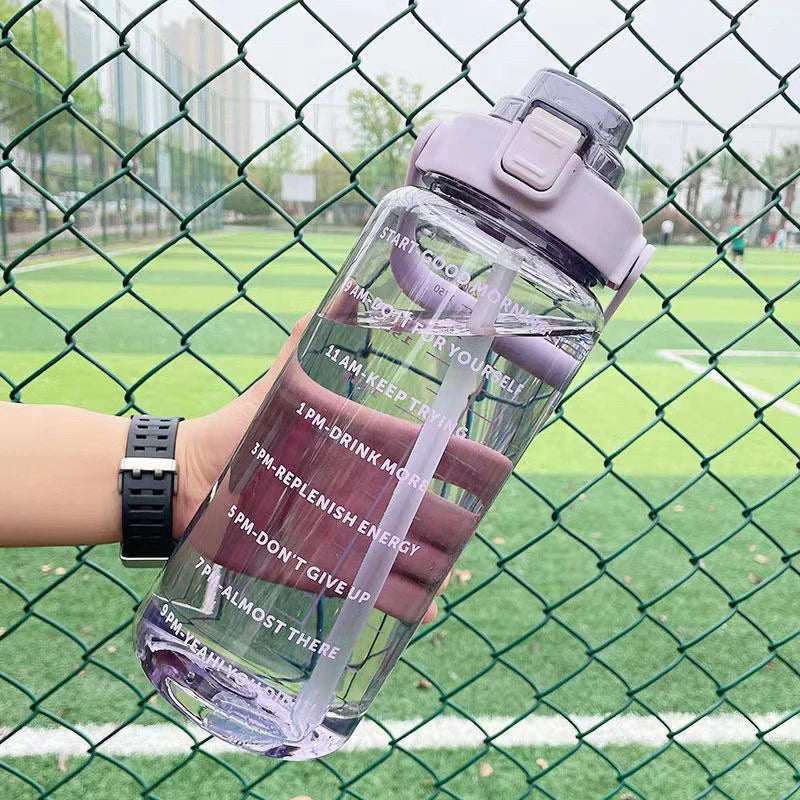 2 Liter Water Bottle with Straw Female Jug Girls Portable Travel bottles Fitness