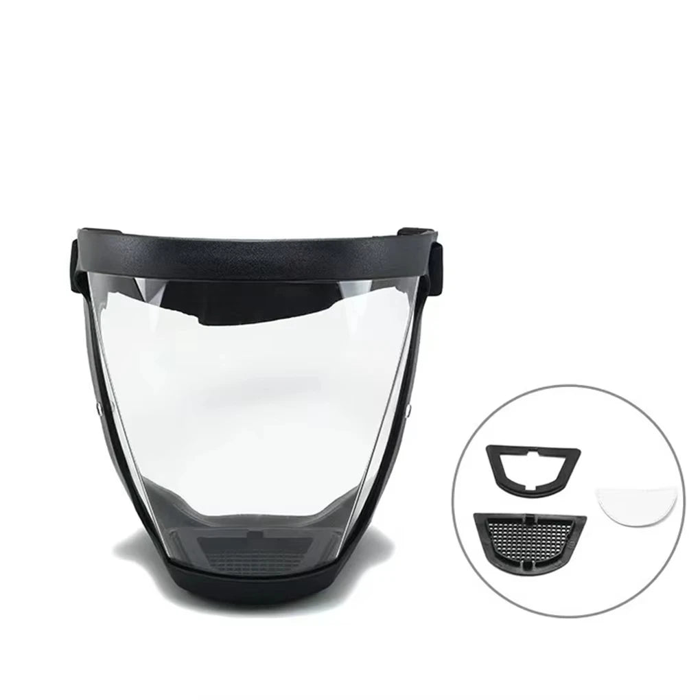 Full-Face Transparent Protection Mask with Adjustable Buckle - Reusable