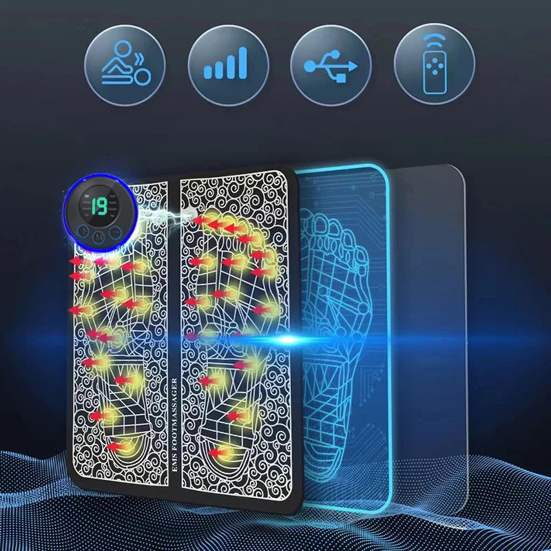 Foot Massager Foldable Portable Electric Massage Pad with Multiple Gear