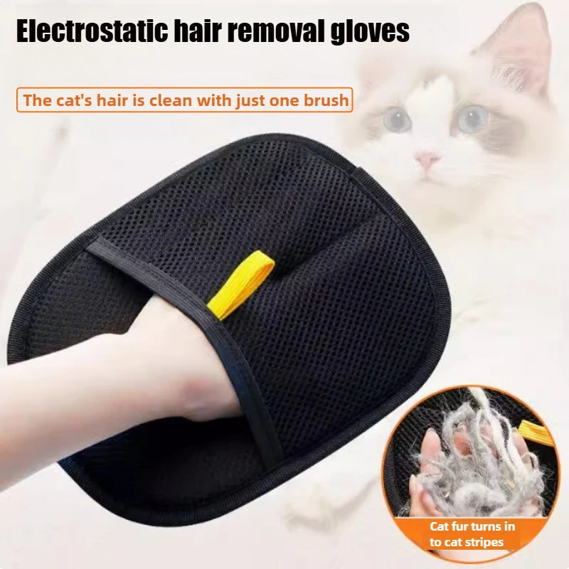 Pet Hair Removal Tools, Reusable Anti-static Gloves, Double-sided Pet Care