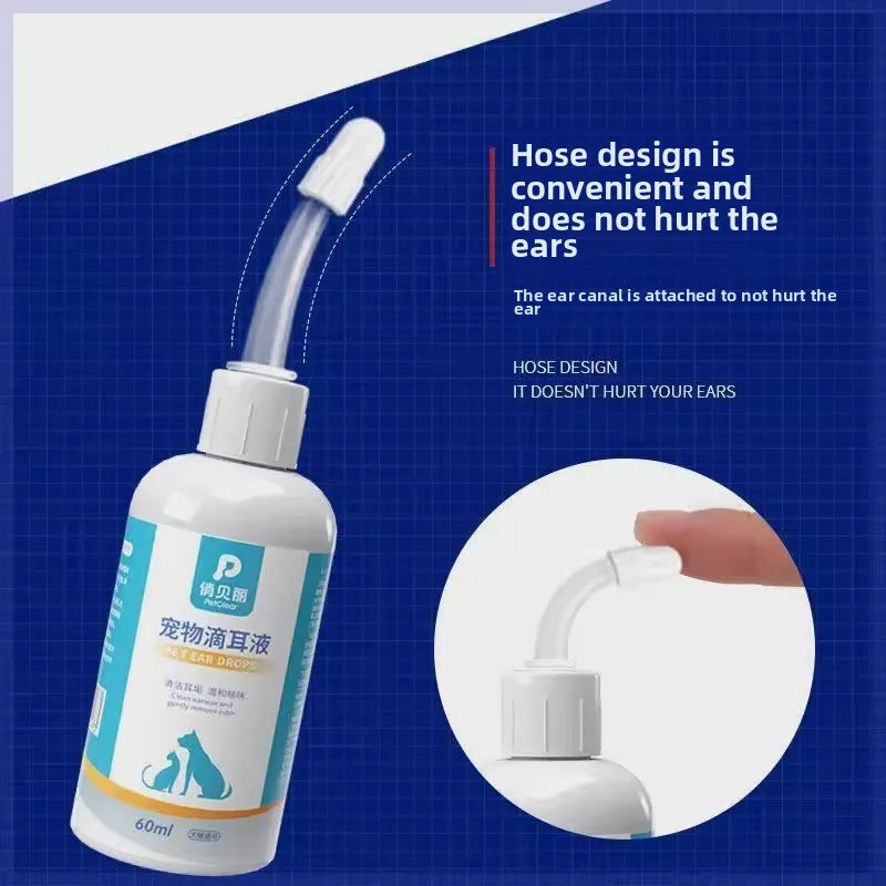 PetClear Pet Ear Drops Solution 60ml for Animal Ear Care