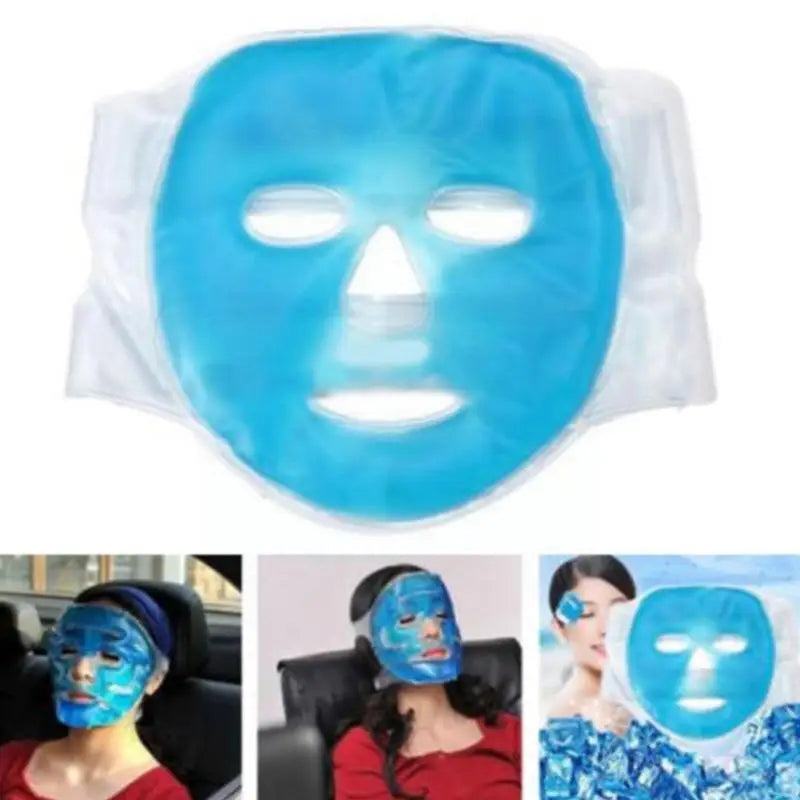 Cold Gel Face Mask Ice Compress Blue Full Face Moisturizing Cold
